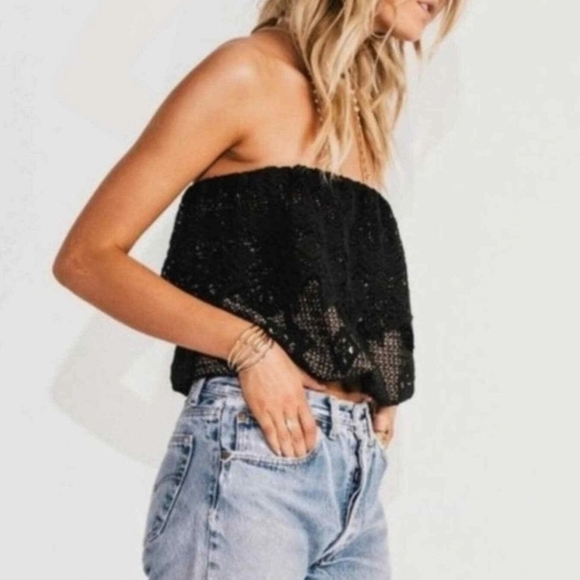 JEN'S PIRATE BOOTY cha cha Tube Top in Black Lace. Size XS - Picture 3 of 13